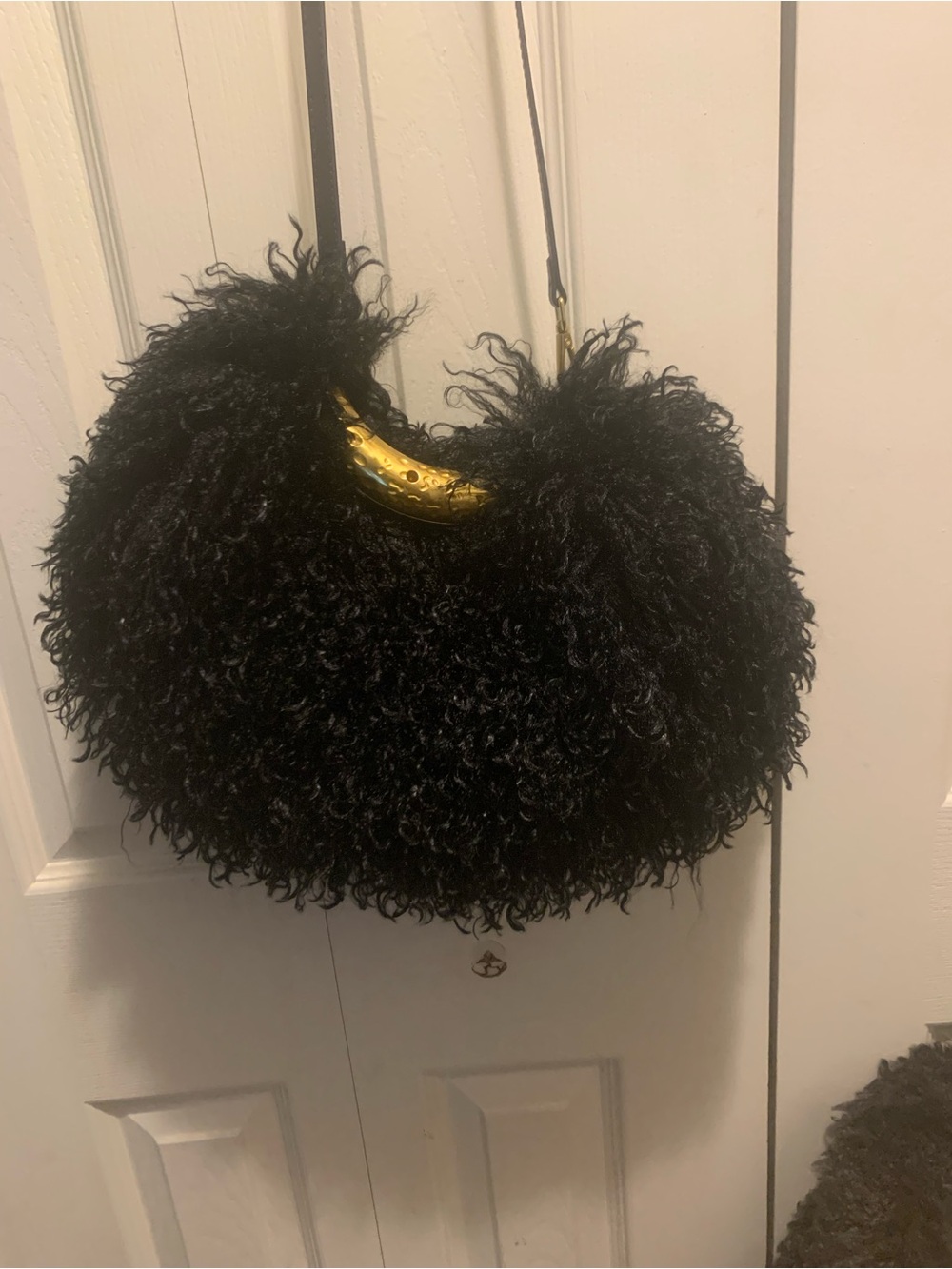 Black Faux Fur bag - - Picture 2 of 2